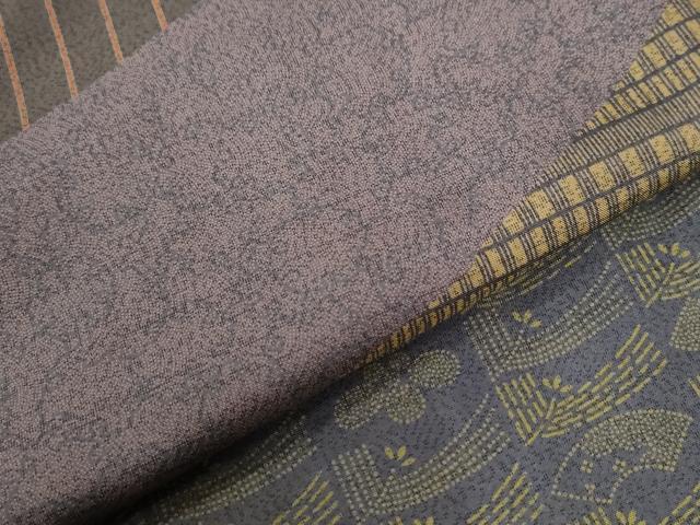 平和屋着物●訪問着 本場染大島紬 地紙雪輪吉祥花蝶文 正絹 逸品 CABC6416yc