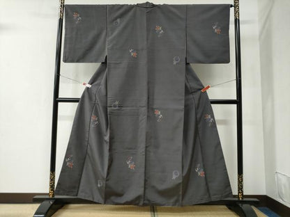 平和屋着物●京の名門・菱屋六右ェ門 紬 人物文 正絹 逸品 CABC6419yc