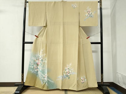 平和屋着物●訪問着 友禅 束ね熨斗草花文 暈し染め 正絹 逸品 CABC6420yc