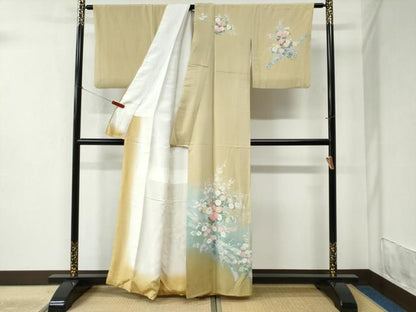 平和屋着物●訪問着 友禅 束ね熨斗草花文 暈し染め 正絹 逸品 CABC6420yc