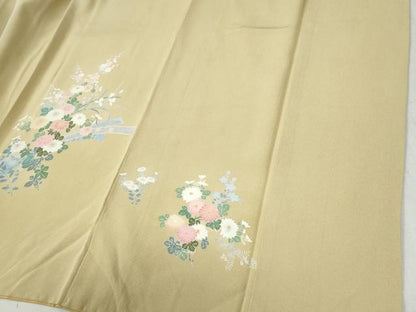 平和屋着物●訪問着 友禅 束ね熨斗草花文 暈し染め 正絹 逸品 CABC6420yc