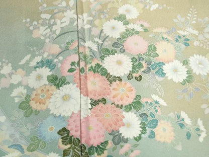 平和屋着物●訪問着 友禅 束ね熨斗草花文 暈し染め 正絹 逸品 CABC6420yc