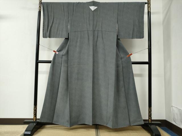 平和屋着物●江戸小紋 鮫小紋柄 黒地 正絹 逸品 未使用 CABC6425yc