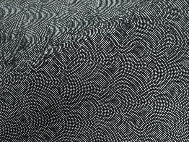 平和屋着物●江戸小紋 鮫小紋柄 黒地 正絹 逸品 未使用 CABC6425yc