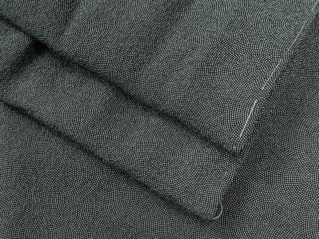 平和屋着物●江戸小紋 鮫小紋柄 黒地 正絹 逸品 未使用 CABC6425yc