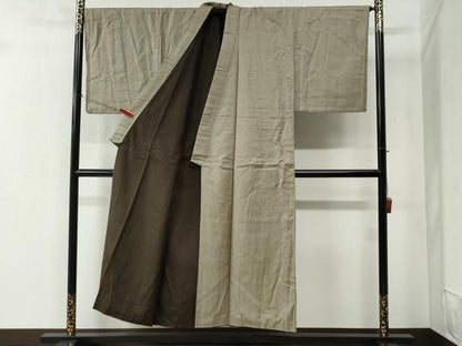 平和屋着物●男性 お召 アンサンブル 80亀甲 正絹 逸品 CABC6426yc