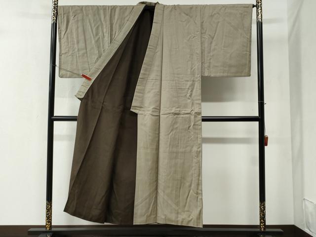 平和屋着物●男性 お召 アンサンブル 80亀甲 正絹 逸品 CABC6426yc