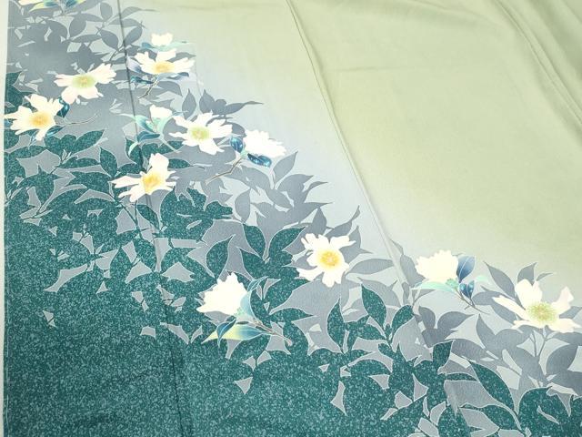 平和屋着物●訪問着 友禅 作家物 枝花文 暈し染め 正絹 逸品 未使用 CABC6427yc