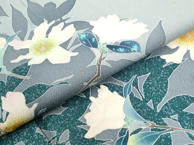 平和屋着物●訪問着 友禅 作家物 枝花文 暈し染め 正絹 逸品 未使用 CABC6427yc