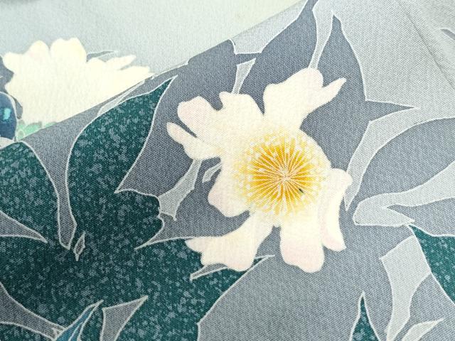 平和屋着物●訪問着 友禅 作家物 枝花文 暈し染め 正絹 逸品 未使用 CABC6427yc