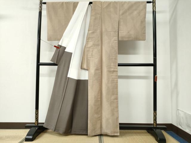 平和屋着物●上質な紬 縞 正絹 逸品 CABC6429yc