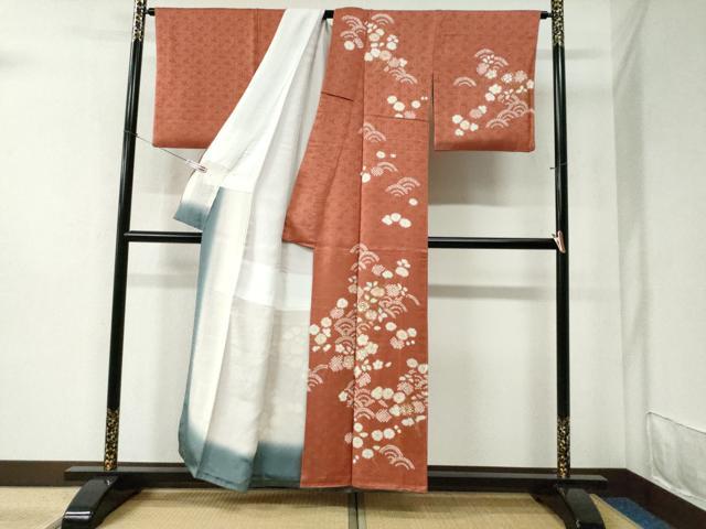 平和屋着物●創業460年・千總 訪問着 駒刺繍 絞り 青海波花文 金彩 正絹 逸品 CABC6433yc