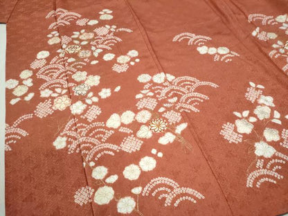 平和屋着物●創業460年・千總 訪問着 駒刺繍 絞り 青海波花文 金彩 正絹 逸品 CABC6433yc