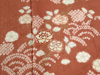 平和屋着物●創業460年・千總 訪問着 駒刺繍 絞り 青海波花文 金彩 正絹 逸品 CABC6433yc