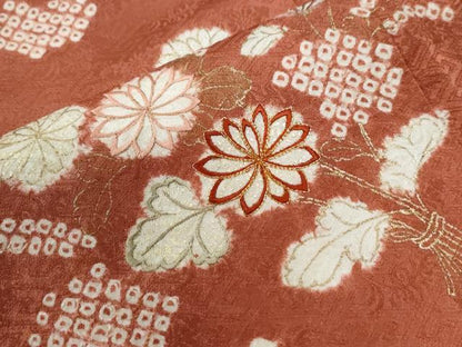 平和屋着物●創業460年・千總 訪問着 駒刺繍 絞り 青海波花文 金彩 正絹 逸品 CABC6433yc