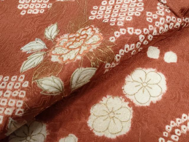 平和屋着物●創業460年・千總 訪問着 駒刺繍 絞り 青海波花文 金彩 正絹 逸品 CABC6433yc