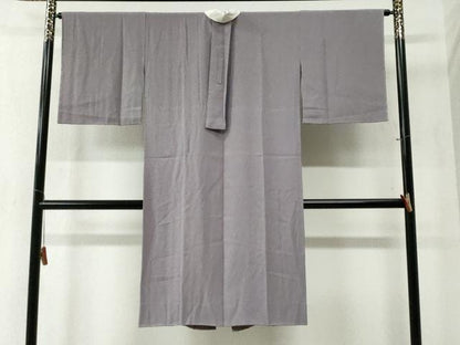平和屋着物●長襦袢 無双仕立て 万筋 滅紫色×絹鼠色 正絹 逸品 未使用 CABC6434yc