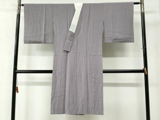 平和屋着物●長襦袢 無双仕立て 万筋 滅紫色×絹鼠色 正絹 逸品 未使用 CABC6434yc