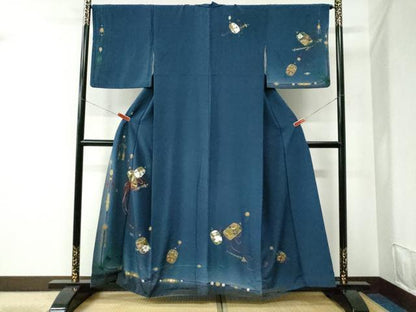 平和屋着物●訪問着 刺繍 簪 櫛 暈し染め 金彩 正絹 逸品 CABC6435yc