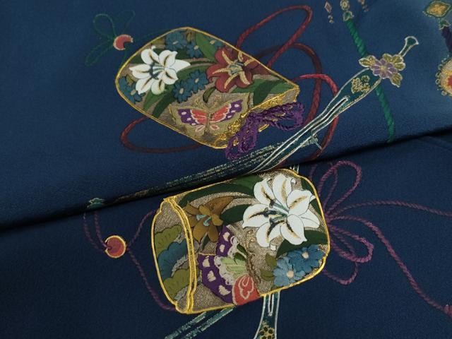 平和屋着物●訪問着 刺繍 簪 櫛 暈し染め 金彩 正絹 逸品 CABC6435yc
