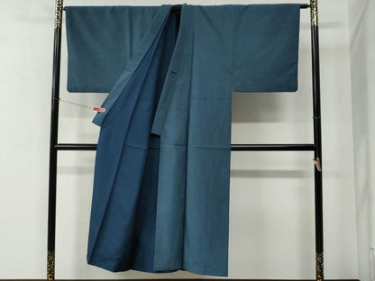 平和屋着物●男性 紬 アンサンブル 色無地 薄縹色 正絹 逸品 CABC6436yc