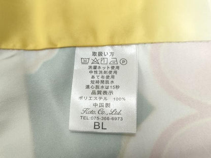 平和屋着物●小振袖 二尺袖 雪輪舞花文 洗える着物 未使用 CABC6445yc