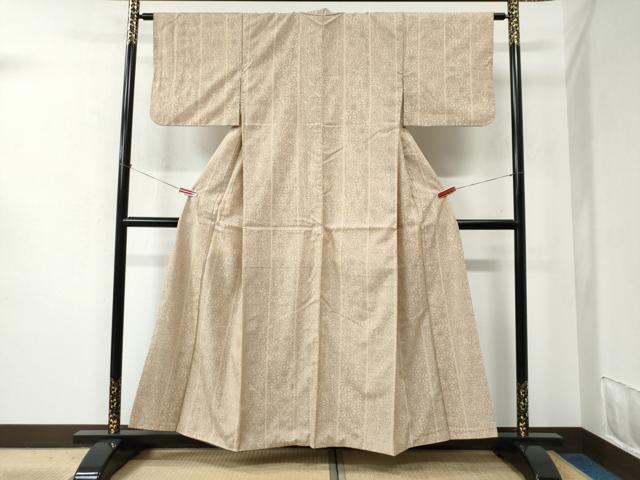 平和屋着物●結城紬 100亀甲 飛び亀甲柄 菊尽くし 正絹 逸品 CABC6460yc