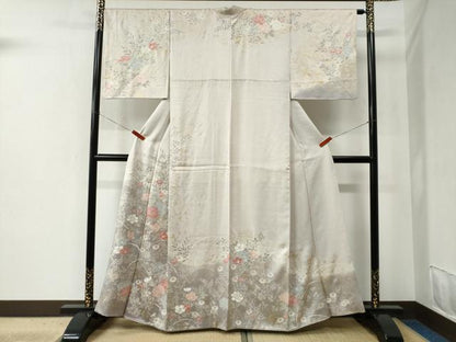 平和屋着物●訪問着 牡丹花文 暈し染め 金彩 正絹 逸品 CABC6463yc