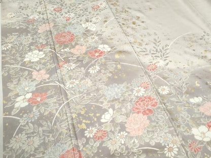 平和屋着物●訪問着 牡丹花文 暈し染め 金彩 正絹 逸品 CABC6463yc