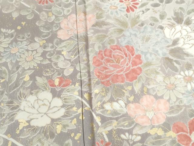 平和屋着物●訪問着 牡丹花文 暈し染め 金彩 正絹 逸品 CABC6463yc