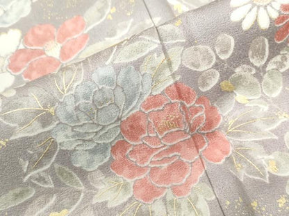 平和屋着物●訪問着 牡丹花文 暈し染め 金彩 正絹 逸品 CABC6463yc