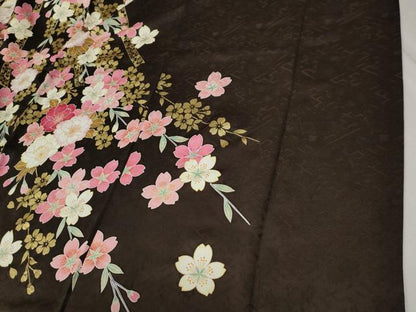 平和屋着物●豪華振袖 牡丹花蝶文 暈し染め 金彩 正絹 逸品 CABC6468yc