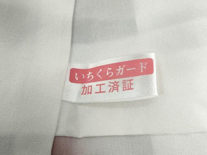 平和屋着物●上質な色無地 草花地紋 藤煤竹色 正絹 逸品 CABC6470yc