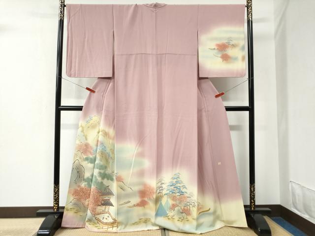 平和屋着物●訪問着 作家物 遠山樹林風景文 暈し染め 正絹 逸品 CABC6471yc