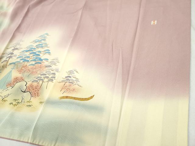 平和屋着物●訪問着 作家物 遠山樹林風景文 暈し染め 正絹 逸品 CABC6471yc