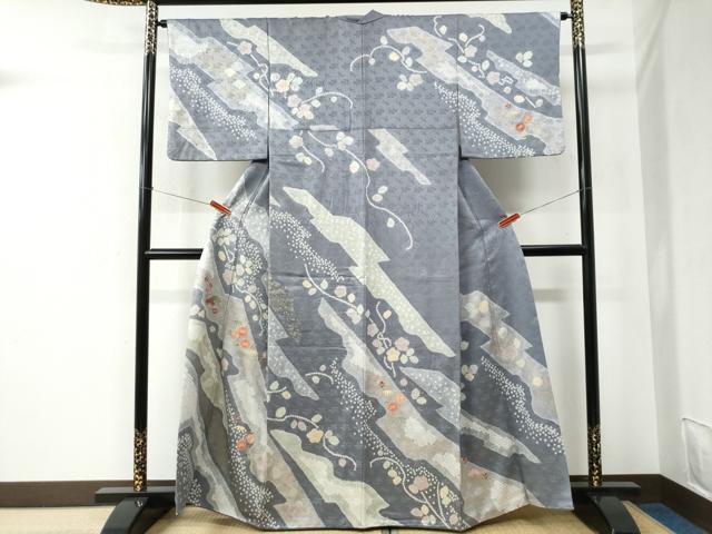 平和屋着物●訪問着 駒刺繍 絞り 吉祥花唐草文 金彩 正絹 逸品 CABC6472yc