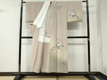 平和屋着物●訪問着 友禅 作家物 枝花文 暈し染め 正絹 逸品 CABC6476yc