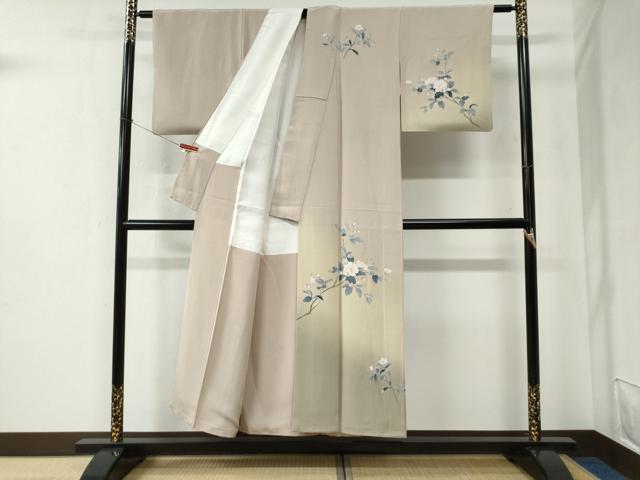 平和屋着物●訪問着 友禅 作家物 枝花文 暈し染め 正絹 逸品 CABC6476yc