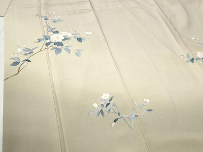 平和屋着物●訪問着 友禅 作家物 枝花文 暈し染め 正絹 逸品 CABC6476yc