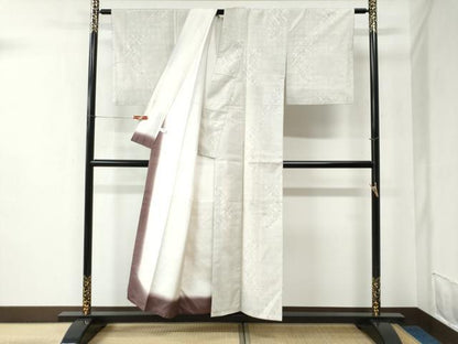 平和屋着物●本場大島紬　白大島　9マルキ　七宝文　正絹　逸品　CABC6479yc