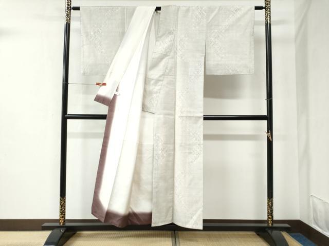 平和屋着物●本場大島紬　白大島　9マルキ　七宝文　正絹　逸品　CABC6479yc