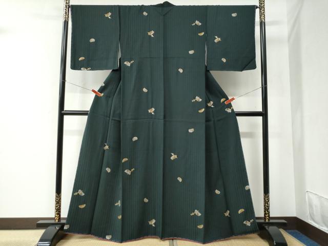 平和屋着物○上質な小紋 櫛 簪 金彩 正絹 逸品 未使用 CABC6481yc
