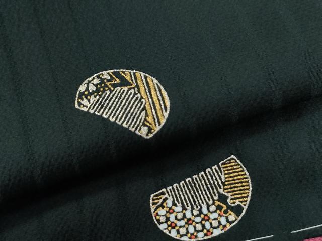 平和屋着物○上質な小紋 櫛 簪 金彩 正絹 逸品 未使用 CABC6481yc