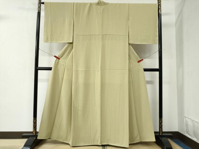 平和屋着物●上質な色無地 抹茶色 正絹 逸品 未使用 CABC6483yc