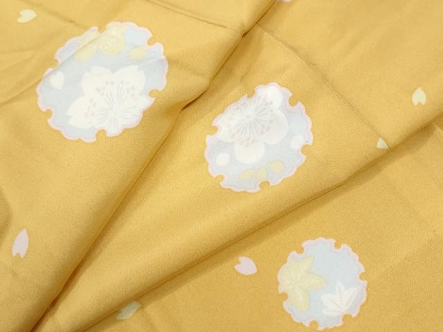 平和屋着物●長襦袢 無双仕立て 雪輪舞桜文 正絹 逸品 未使用 CABC6484yc