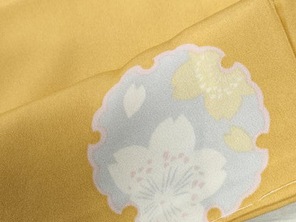 平和屋着物●長襦袢 無双仕立て 雪輪舞桜文 正絹 逸品 未使用 CABC6484yc