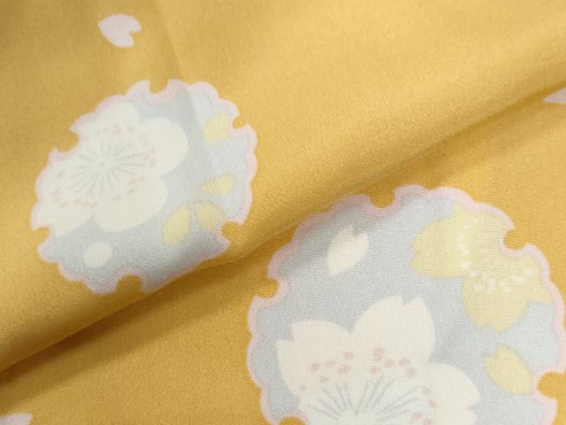 平和屋着物●長襦袢 無双仕立て 雪輪舞桜文 正絹 逸品 未使用 CABC6484yc