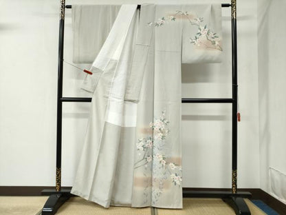 平和屋着物●糸目友禅作家 滝沢晃 訪問着 枝花文 暈し染め 正絹 逸品 CABC6485yc