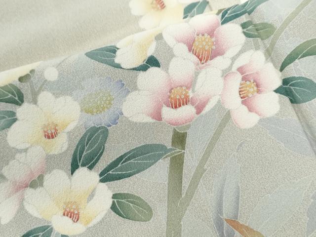 平和屋着物●糸目友禅作家 滝沢晃 訪問着 枝花文 暈し染め 正絹 逸品 CABC6485yc