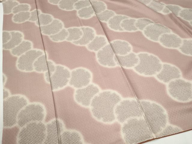 平和屋着物●上質な小紋 雪輪鹿の子文 暈し染め ますいわ屋扱い 反端付き 正絹 逸品 CABC6486yc